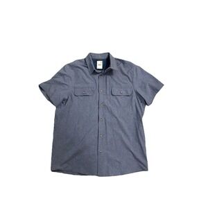 Solaris Men's Short Sleeve‎ Button Shirt Blue/Gray/Denium Large  Quick Dry